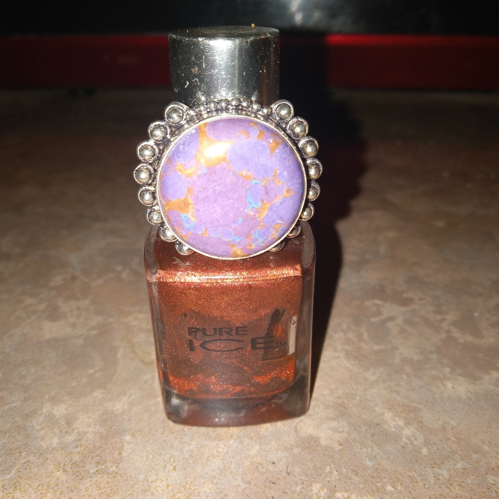 Southwestern Purple Turquoise Ring 925 Stamped Sterling Silver Size 7